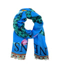 Venice Leopard Cashmere Scarf Blue Scarves Simone Bruns 