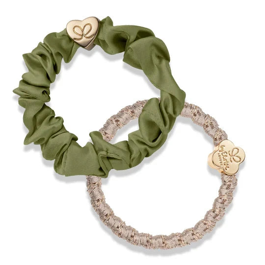 Gold/Olive Silk Scrunchie & Bangle Set Beauty & Hair By Eloise 