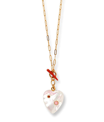 Two Of Hearts Necklace White Jewelry - Necklaces Lizzie Fortunato Jewels 