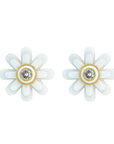 Stacked Daisy Stud White Jewelry - Earrings ASHA 