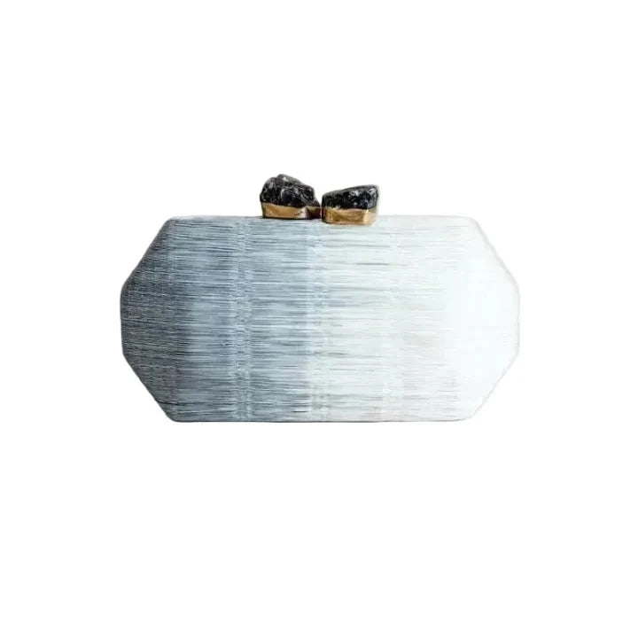 Woven Clutch Light Gray