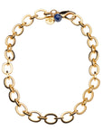 Chunky Link Chain With Lapis Bead 18" Jewelry - Necklaces Jane Win 
