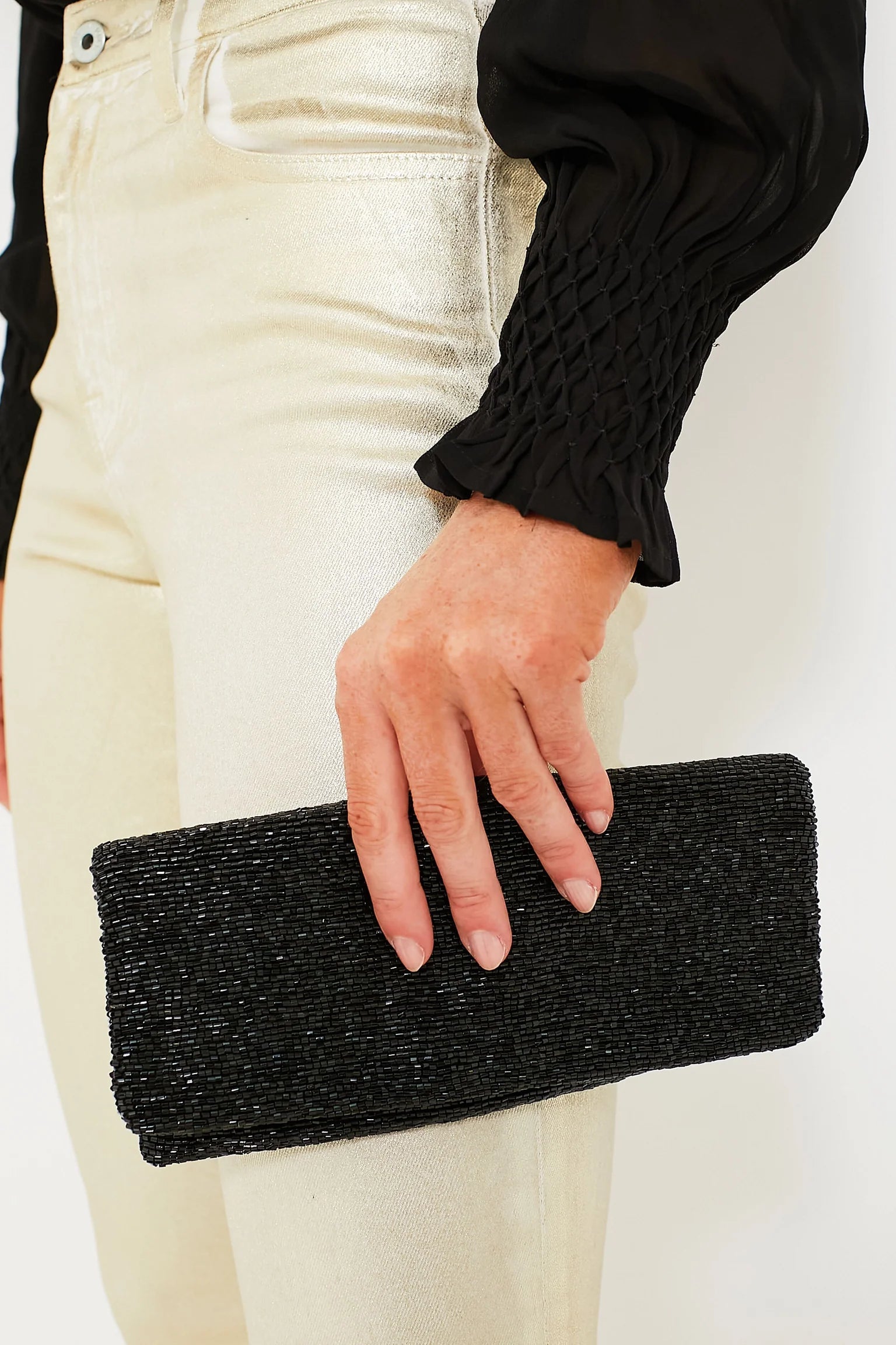 Fold Over Clutch Black Clutch Tiana Designs 