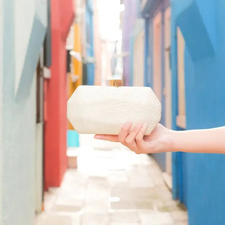 Woven Clutch White