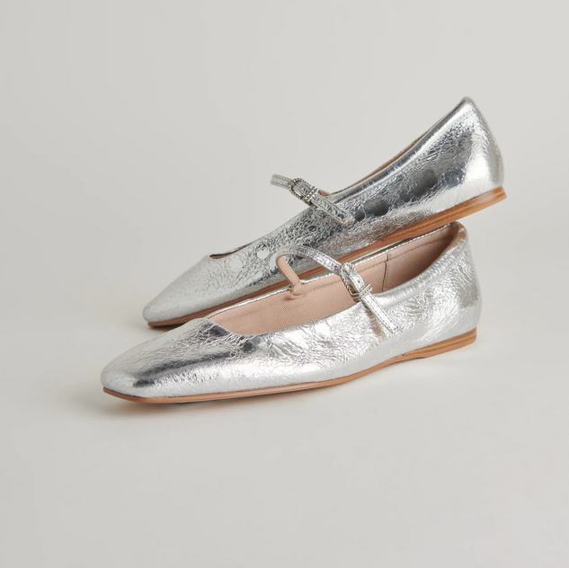 Reyes Ballet Flats Silver