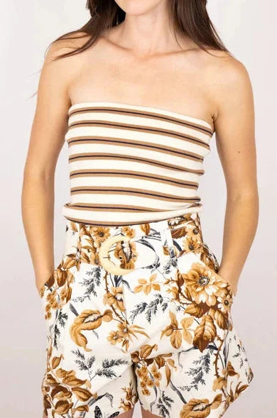 Briar Tube Top Navy Ginger Stripe Tops - Tanks Cara Cara 