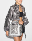 Empire Tote Small Matte Silver/ Silver Metallic Camo Tote & Satchel MZ Wallace 