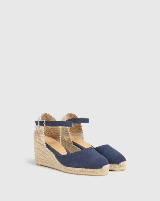 Carol Canvas Azul Oxford Shoes - Wedges - Espadrille Castaner 