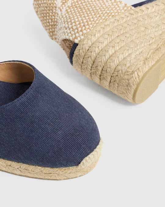 Carol Canvas Azul Oxford Shoes - Wedges - Espadrille Castaner 