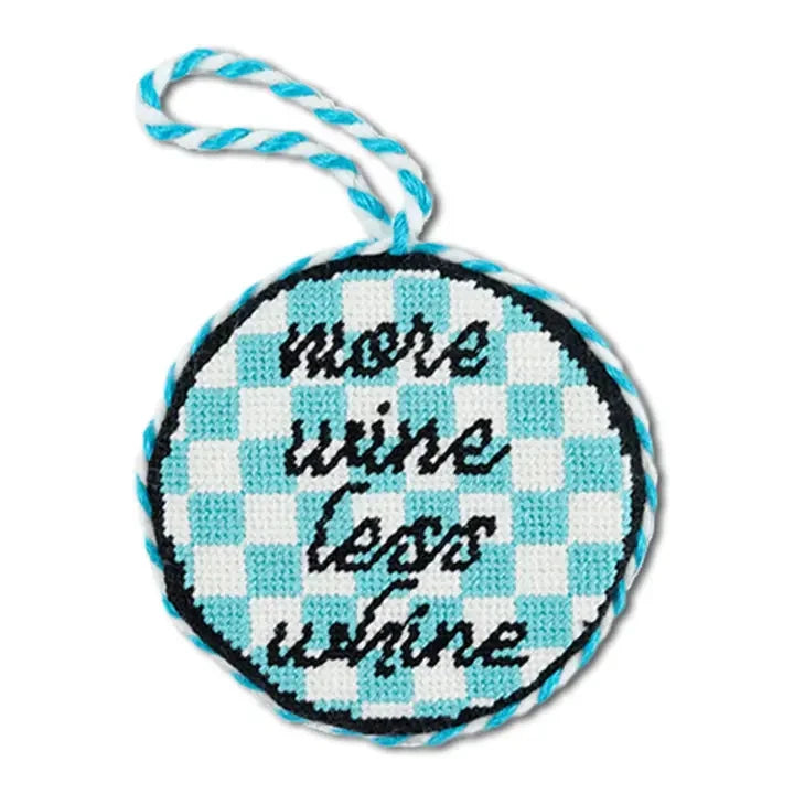 More Wine Needlepoint Ornament Home Decor - Decorative Accents Furbish 