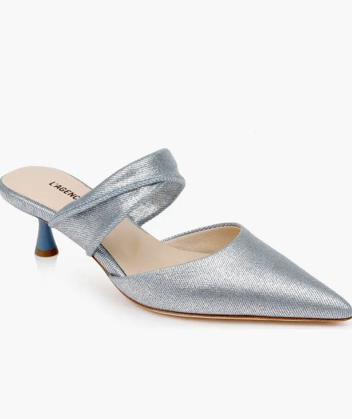 Chloe Blue/ Silver Pumps - Low L&#39;Agence 