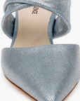 Chloe Blue/ Silver Pumps - Low L'Agence 