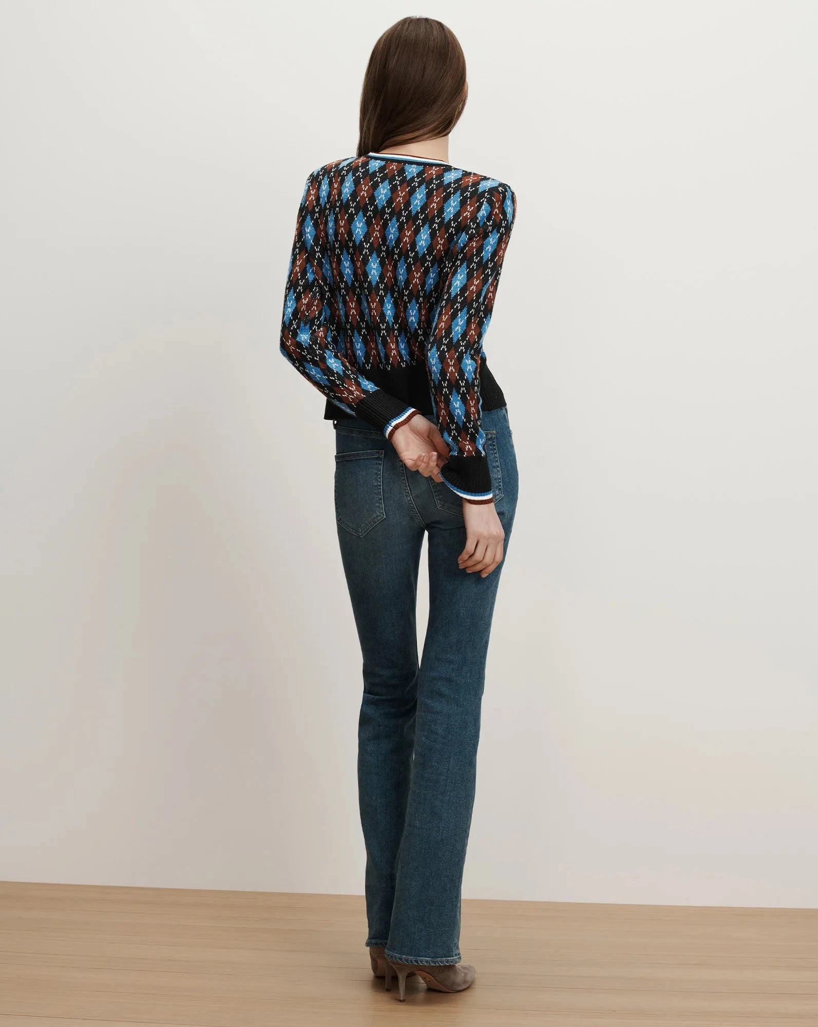 Sylvane Argyle Cardigan Black Multi Sweater - Cardigans Veronica Beard 