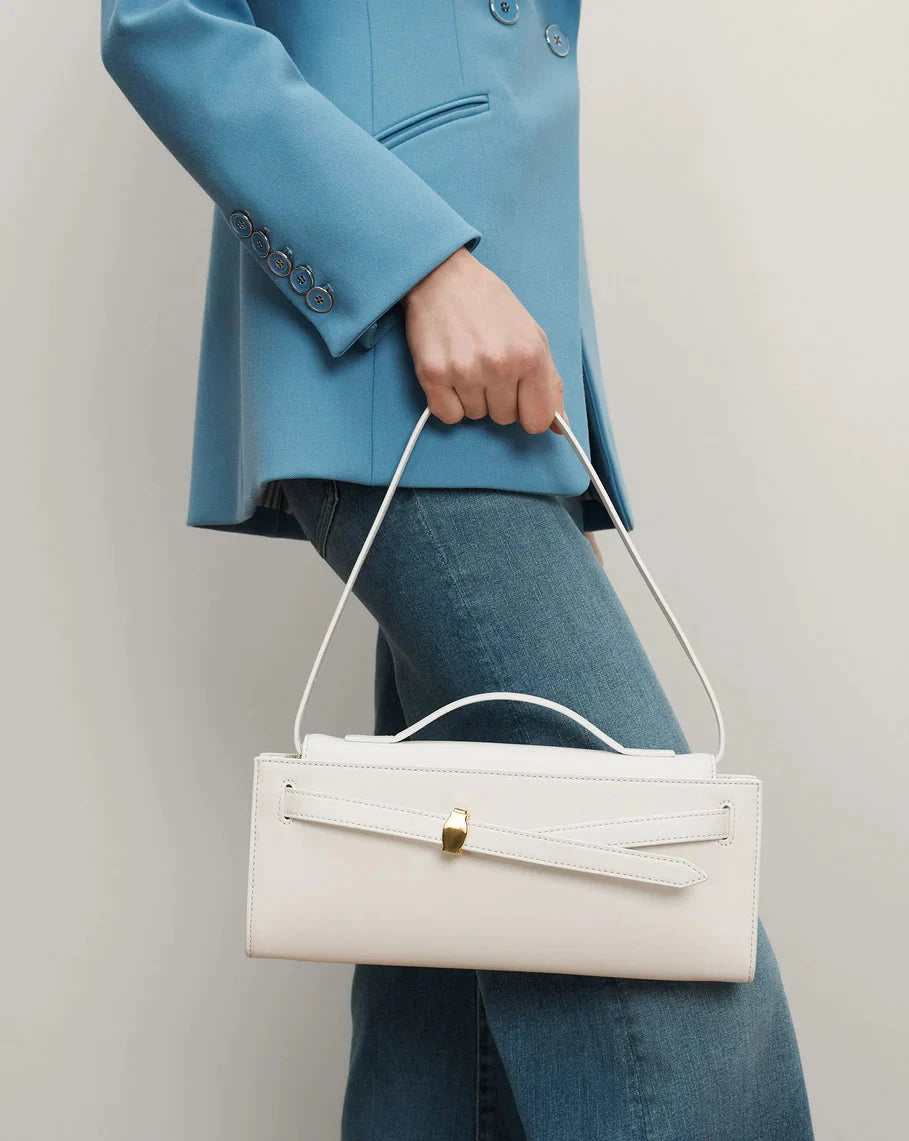 Dash Clutch Leather Off White Clutch L'Agence 