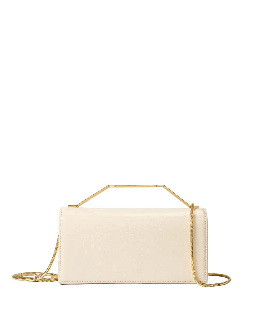 Barre Clutch Off White Patent Leather Clutch Veronica Beard 