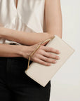 Barre Clutch Off White Patent Leather Clutch Veronica Beard 