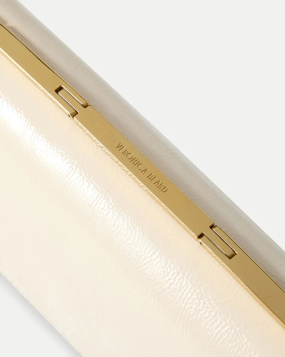 Barre Clutch Off White Patent Leather Clutch Veronica Beard 