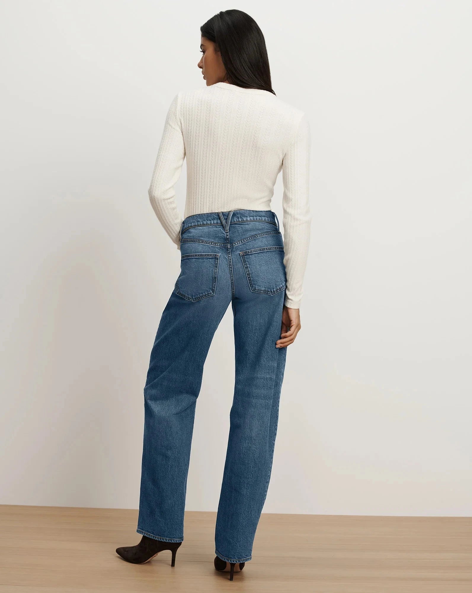 Harley Arc-Leg Jean Rebel Blue Denim - Straight Veronica Beard 