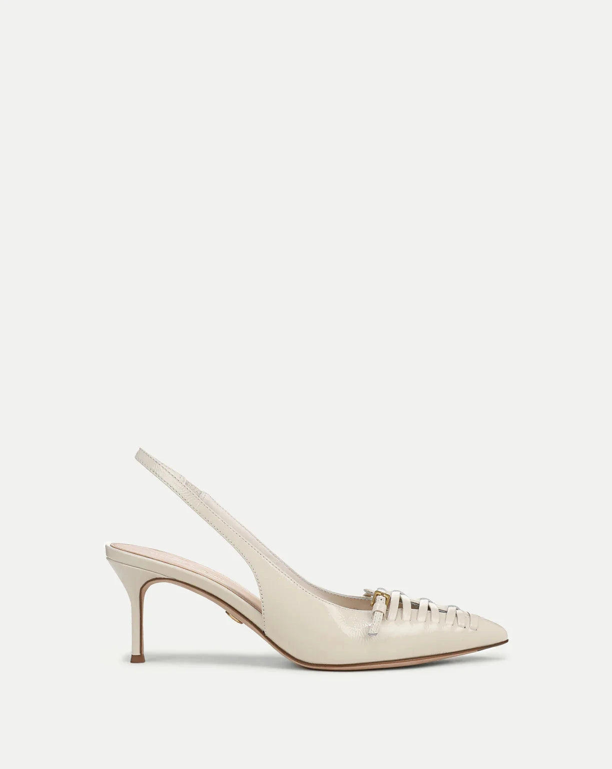 Rashida Woven Slingback Heel Ecru Pumps - Low Veronica Beard - Shoes 