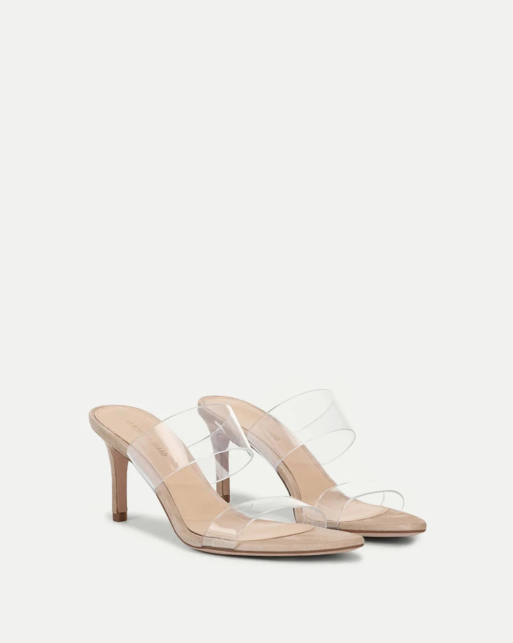 Asha Mid Heel Sandal Sand/Clear Sandals - Heeled Sandals Veronica Beard - Shoes 