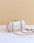 Houndstooth Straw Clutch Dusty Rose Clutch Likha 
