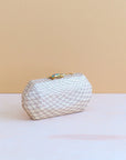 Houndstooth Straw Clutch Dusty Rose Clutch Likha 