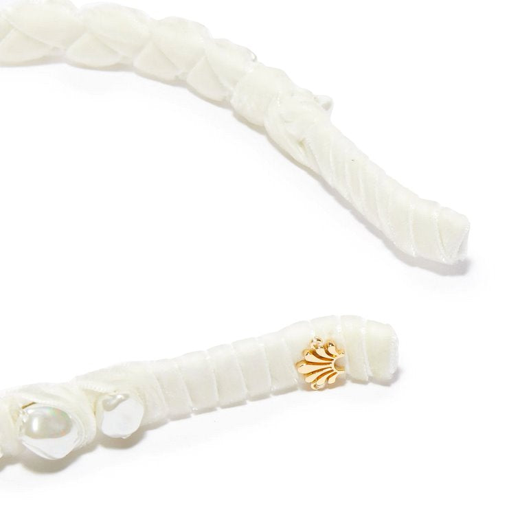 Graduated Baroque Pearl Headband Ivory Accessories - Beauty & Hair Lele Sadoughi 