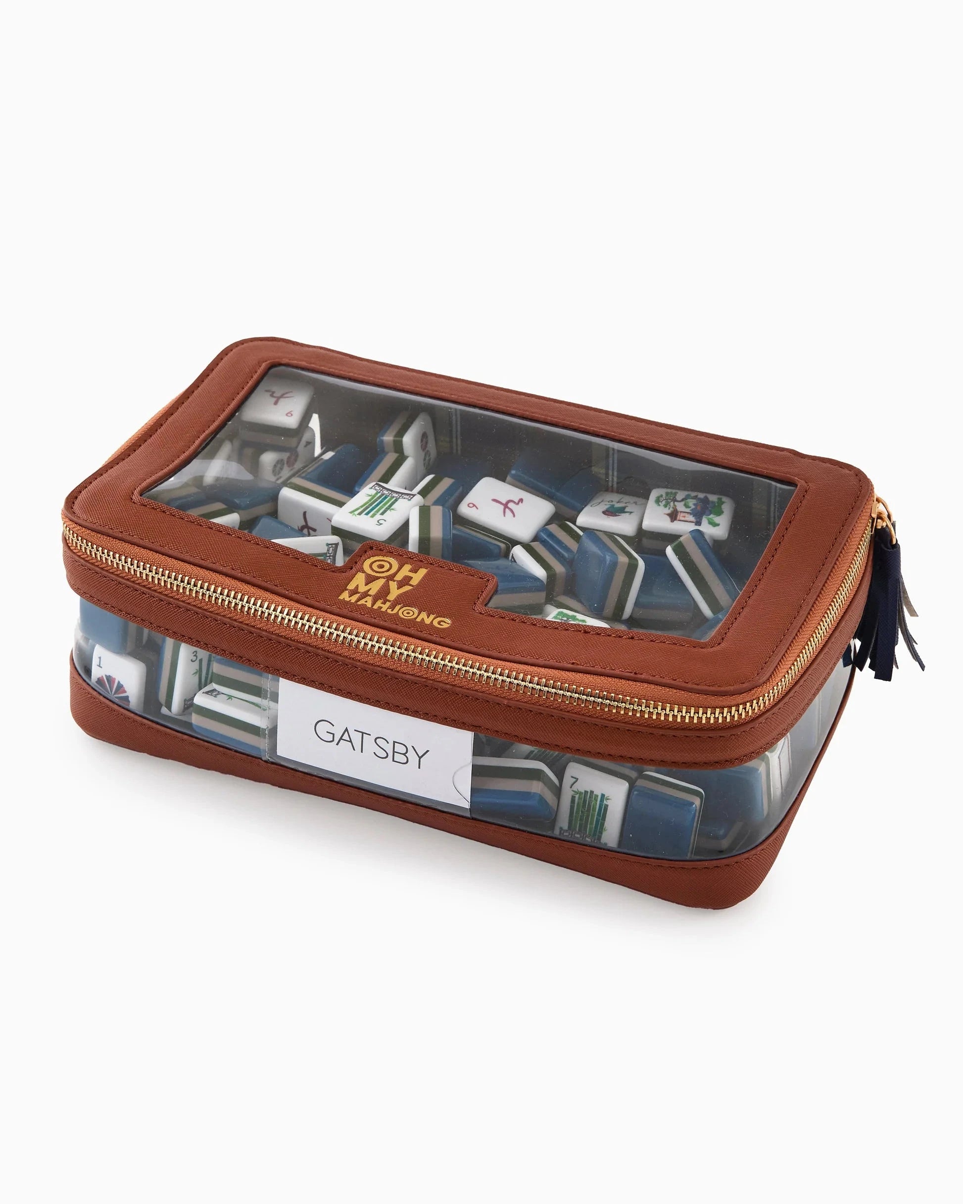 Tile Storage Bag Cognac Home Decor - Games Oh My Mahjong 