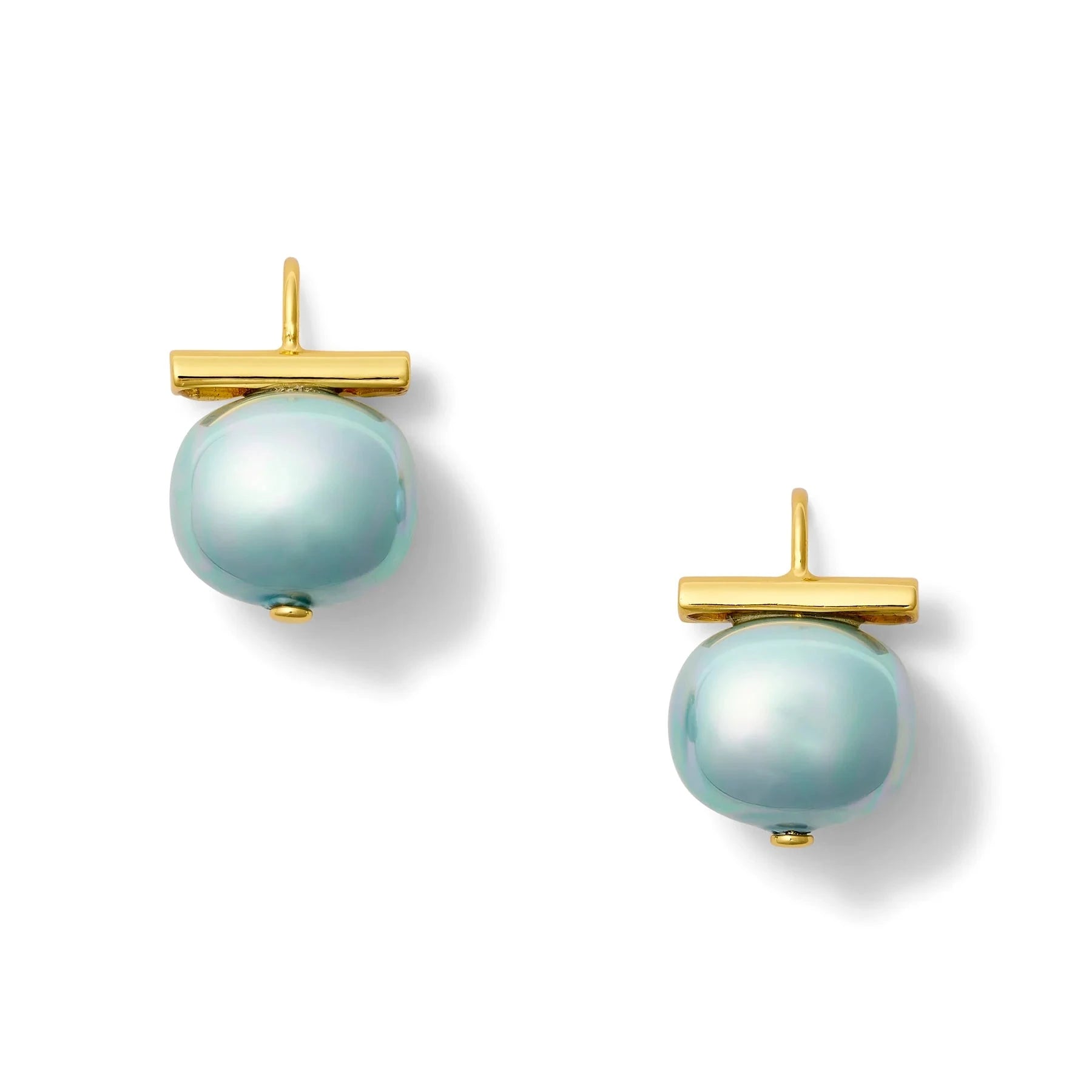 Classic Medium Pebble Pearls Cornflower Earrings Catherine Canino 