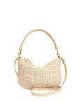 Petit Moyen Messenger Cream Woven Checker Crossbody Clare V. 