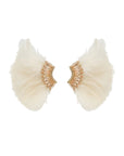 Lux Mini Madeline Feather Earrings White Jewelry - Earrings Mignonne Gavigan 