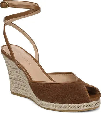 Pasina Suede Espadrille Chestnut Wedges - Espadrille Veronica Beard - Shoes 