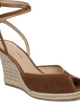 Pasina Suede Espadrille Chestnut Wedges - Espadrille Veronica Beard - Shoes 