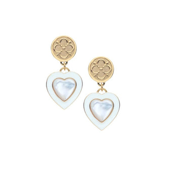 Love Enchanted Heart Earrings Mother Of Pearl Jewelry - Earrings Jane Win 
