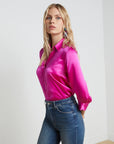 Dani 3/4 Sleeve Blouse Star Ruby Top - Button Down L'Agence 