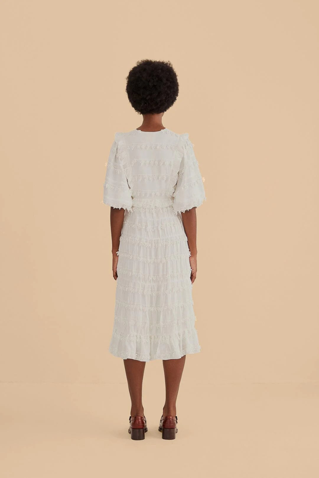 Ruffles Tassels Midi Dress Off White Dresses - Midi Farm Rio 