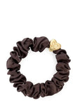 Gold Heart Silk Scrunchie Mocha Beauty & Hair By Eloise 
