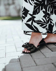 Rafie Bow Sandal Black Shoes - Sandals - Flat Sandals Solei Sea 