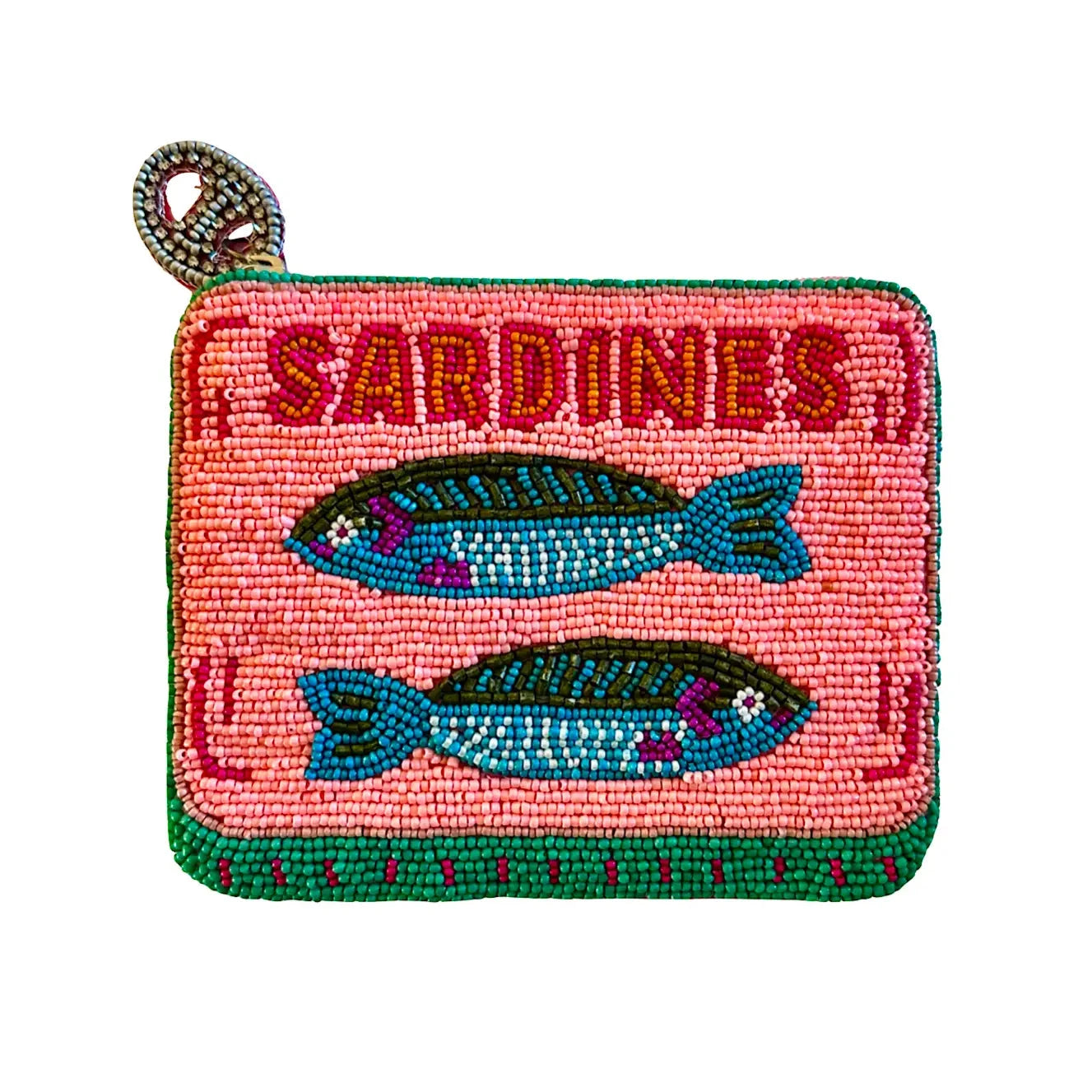 Beaded Sardines Coin Purse Green Wallets Lily Posh 