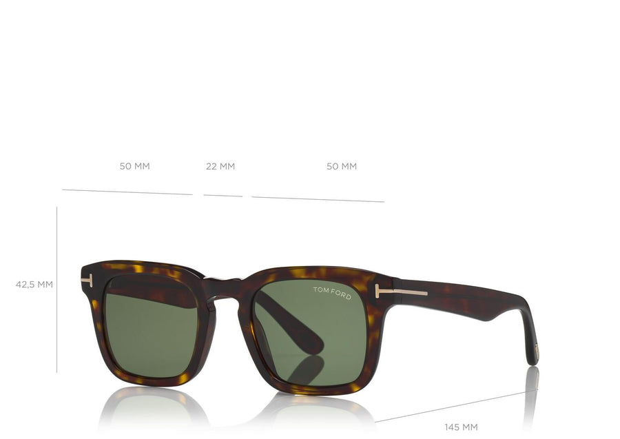 Dax Sunglasses Dark Havana/ Green Accessories - Sunglasses Tom Ford 