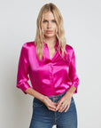 Dani 3/4 Sleeve Blouse Star Ruby Top - Button Down L'Agence 