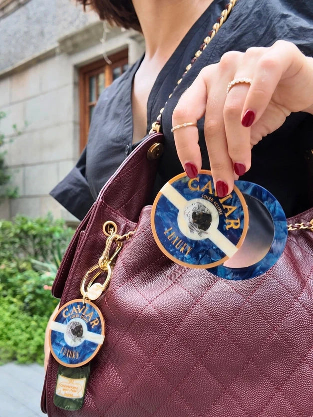 Hand Painted Caviar Compact Mirror Beauty & Hair Solar Eclipse 