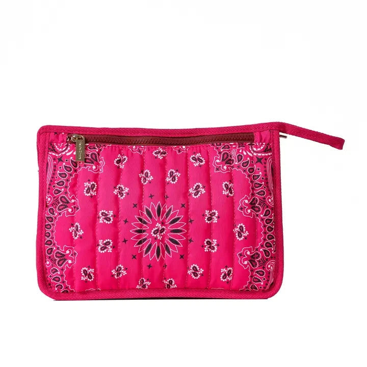 Beau Bandana Pouch Hot Pink Cosmetic Haute Shore 