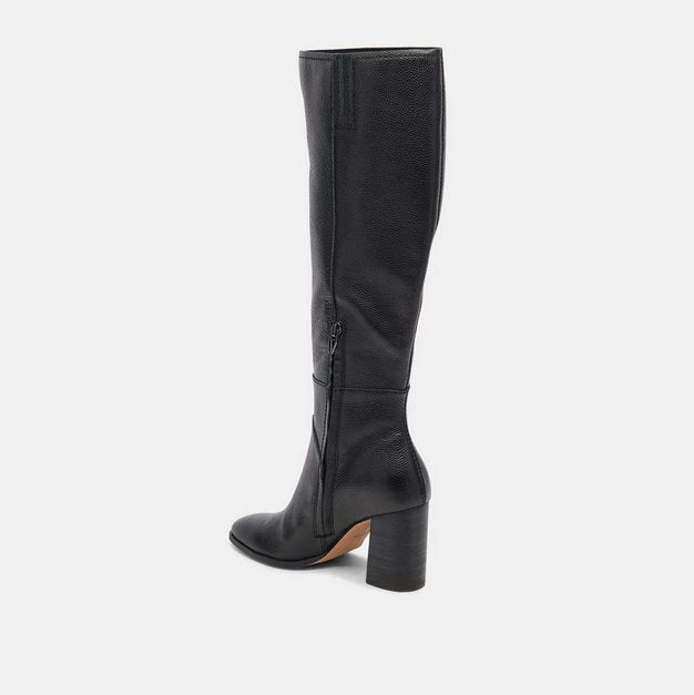 Fynn Leather Boot Onyx Shoes - Boots - Knee High Boots Dolce Vita 