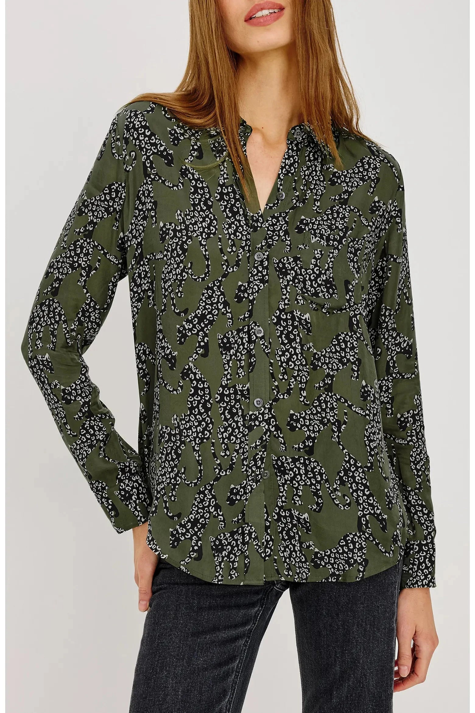 Alyssa Shirt Olive Jaguars Tops - Blouses Rails 