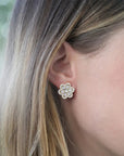 Delphine Pavé Stud Earrings ASHA 