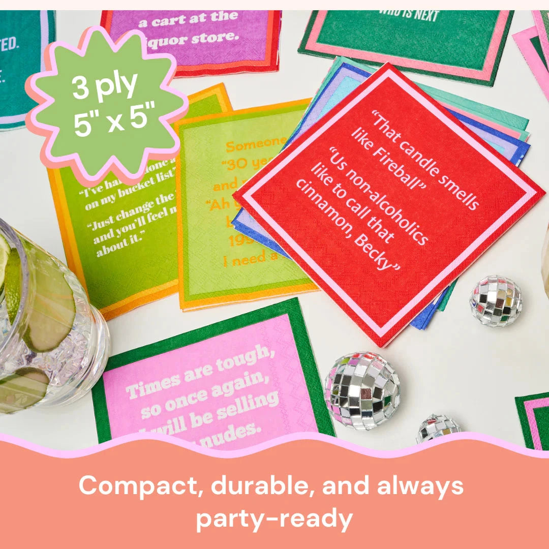 Blah, Blah Cocktail Napkin Home Decor - Tabletop Drinks On Me 