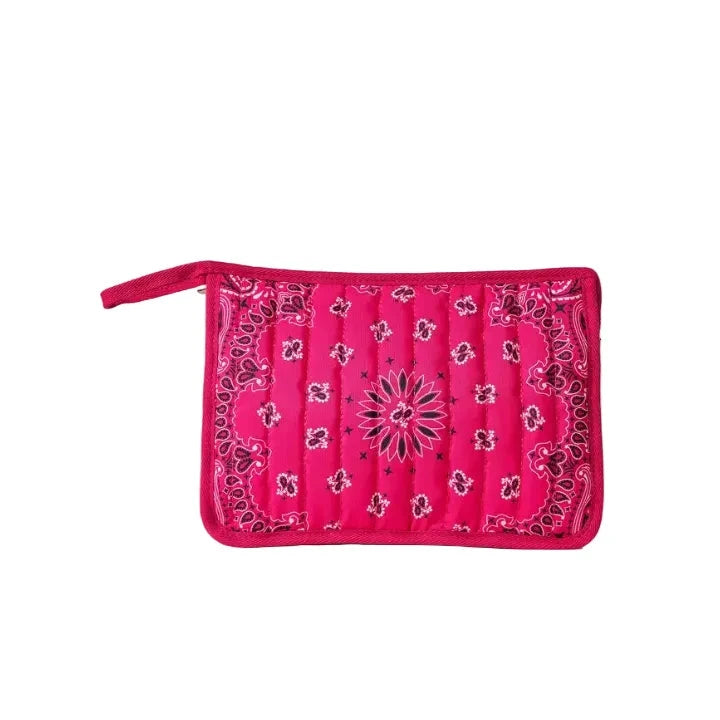 Beau Bandana Pouch Hot Pink Cosmetic Haute Shore 