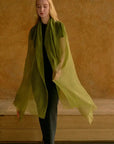 Featherlight Oversized Cashmere Scarf Olive Green Scarves Lost Pattern NYC 