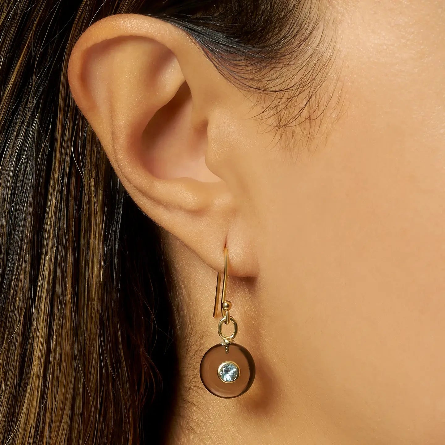 Blue Ice Earring Smokey Quartz Earrings Catherine Canino 